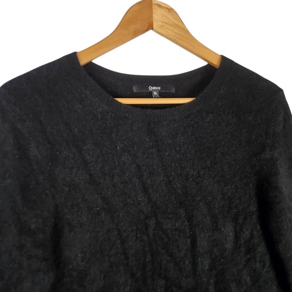 Quince Sweater Women's XL Black Mongolian Cashmere Crewneck Quiet Luxury - Picture 3 of 10